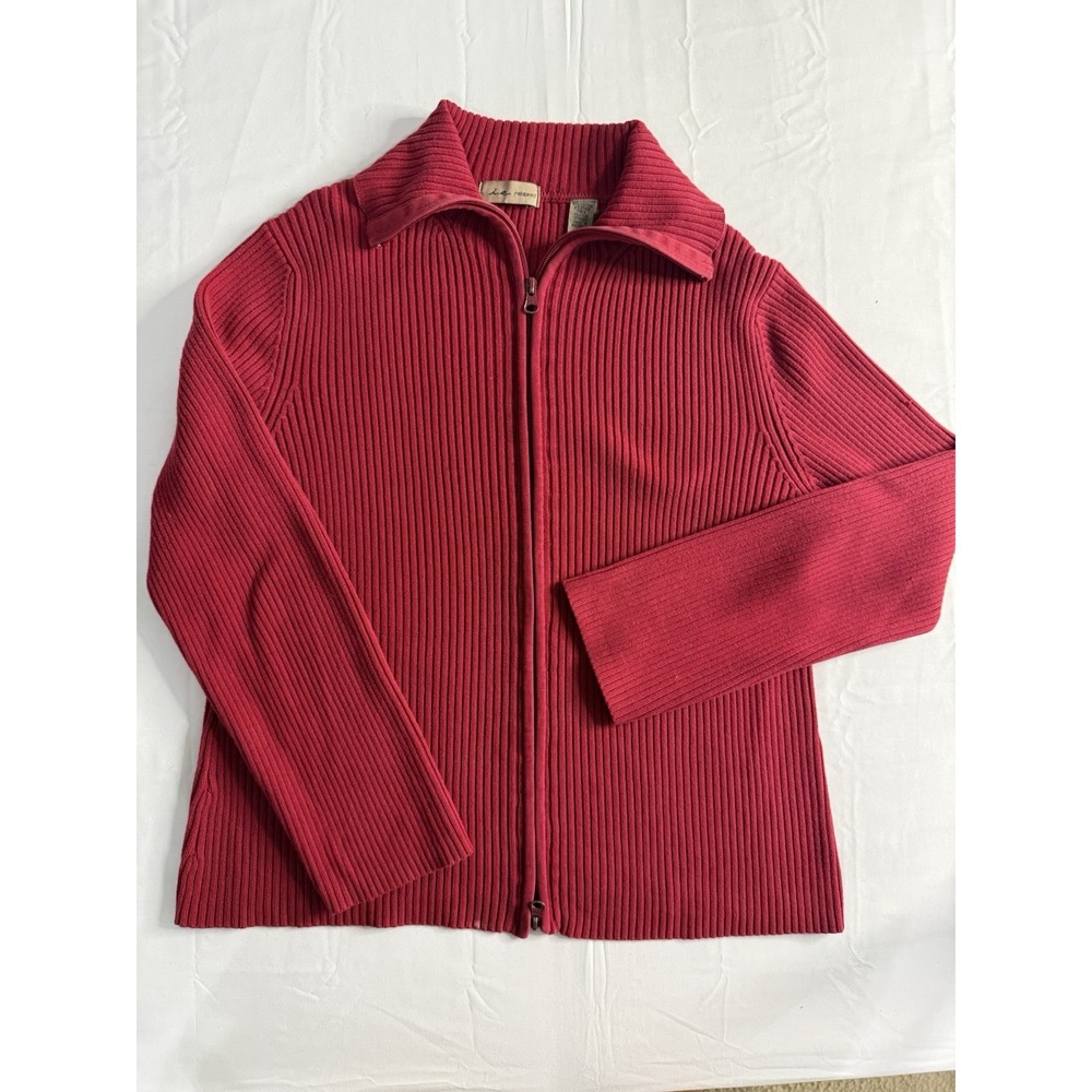 I.E. Relaxed Women's Red Long Sleeve Full Zip Turtleneck XL Made in Australia